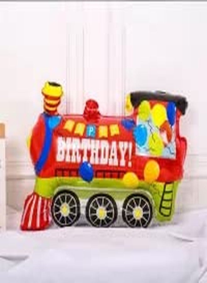 Selibration بالون فويل ملون على شكل قطار من سيليبريشن، مقاس 37 بوصة، مثالي لأعياد ميلاد الأطفال، وحفلات ذات طابع قطار، وحفلات قطار تشو تشو، وتزيين حفلات استقبال المولود، ولوازم الحفلات والمناسبات (عبوة من قطعة واحدة) - Image 5